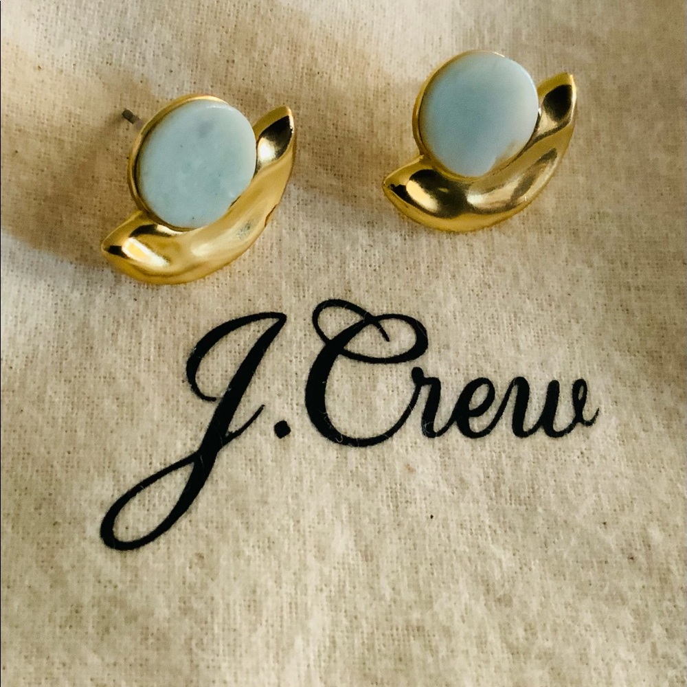 J. Crew Moonrise genuine fresh water disc earrings.